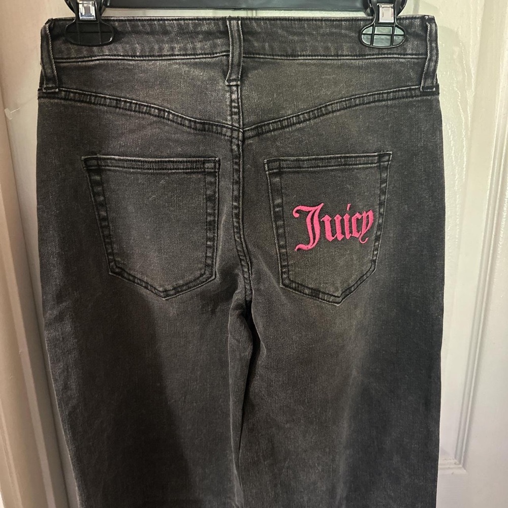 Juicy Couture Black High-Rise Jeans with Pink Embroidered Logo